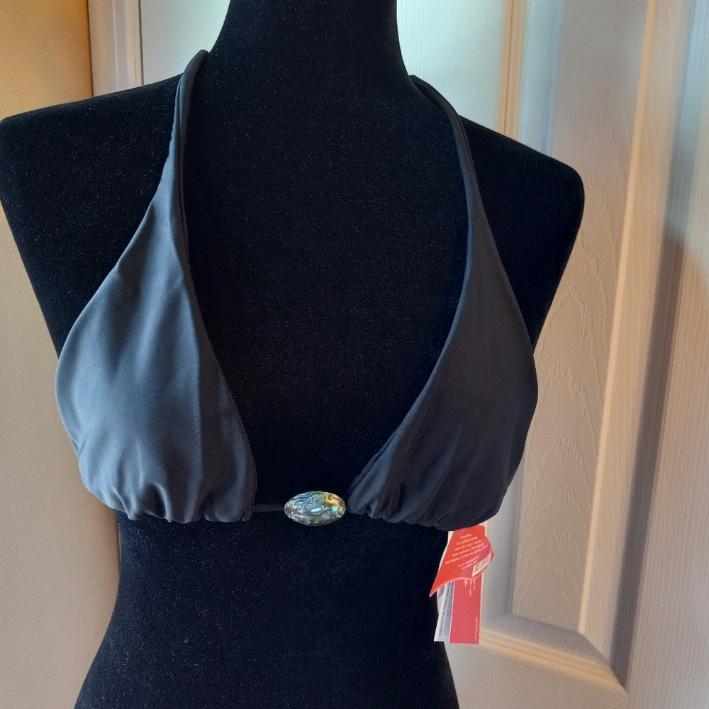 Cia Maritima Brazilian Bikini Top w Abalone Shell Embellishment